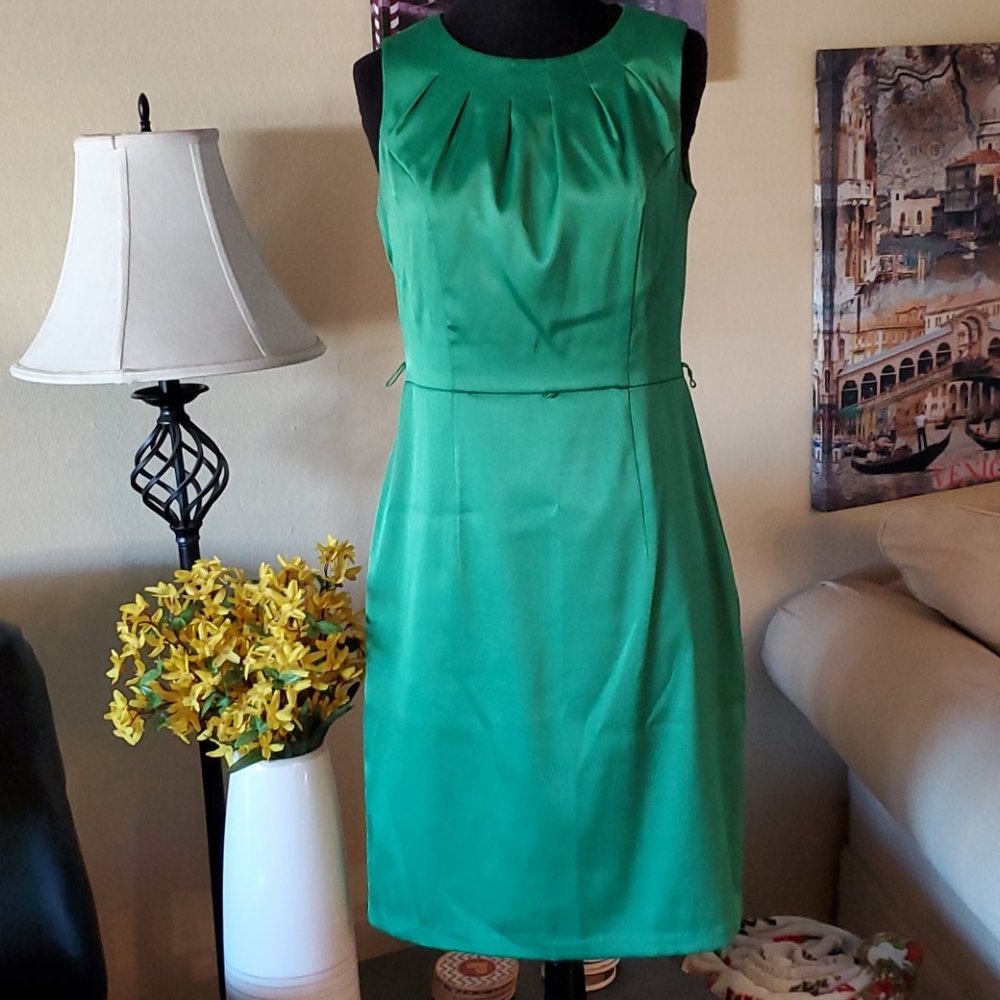 Green pencil work dress
